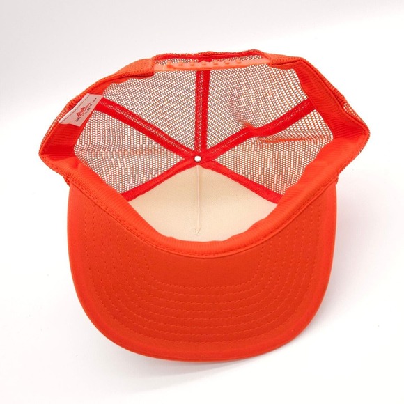 Vintage Salt Lake County Fish & Game Snapback Mesh Trucker‎ Orange Hat Rope Cap - Picture 5 of 6